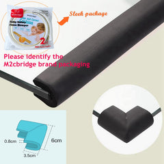 M2cbridge table-edge protection mounted on furniture preventing sharp-edge injuries