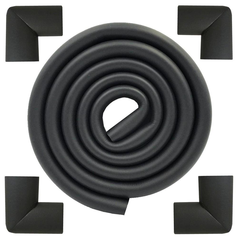 M2cbridge U-Shape Edge Guard long black installed on a table edge for safe play