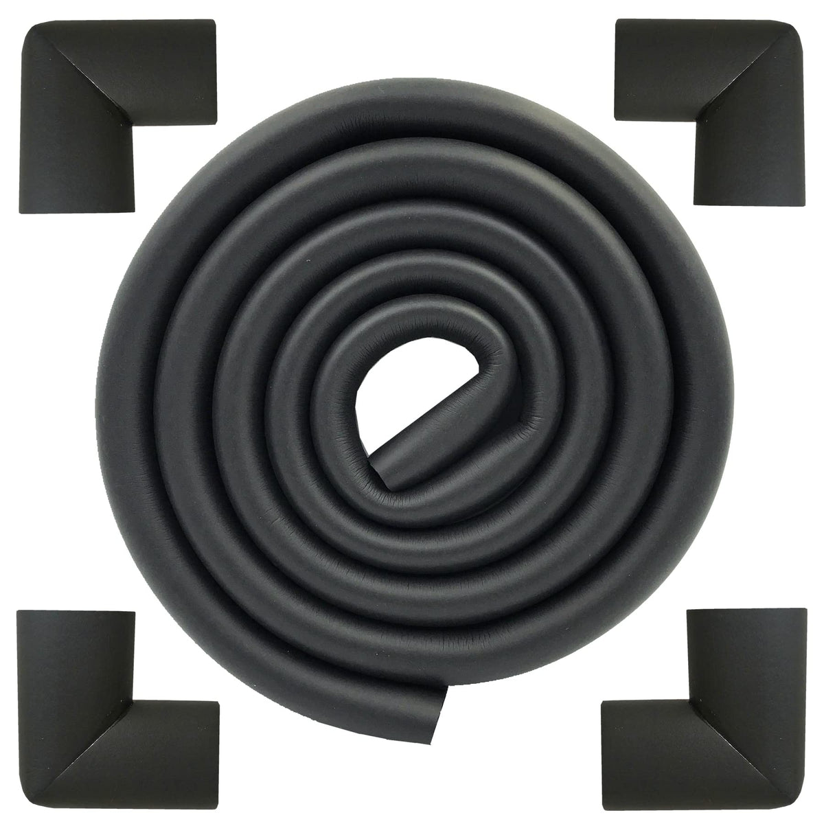 M2cbridge U-Shape Edge Guard long black installed on a table edge for safe play