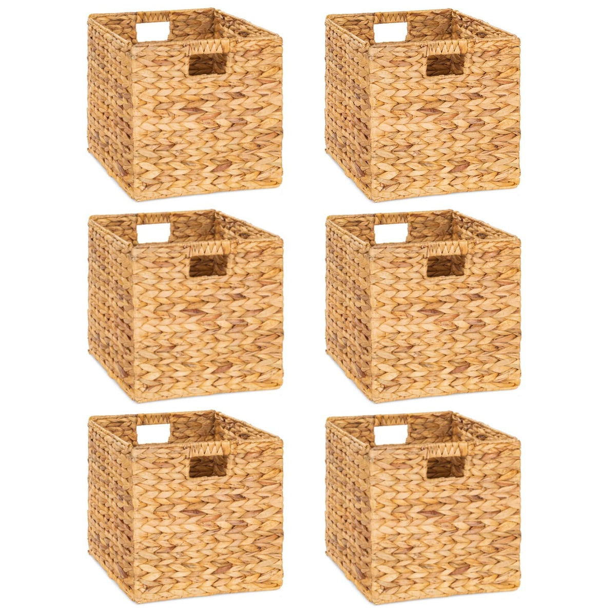 M4DECOR water hyacinth basket 12x12 on shelf for organized toys and books.