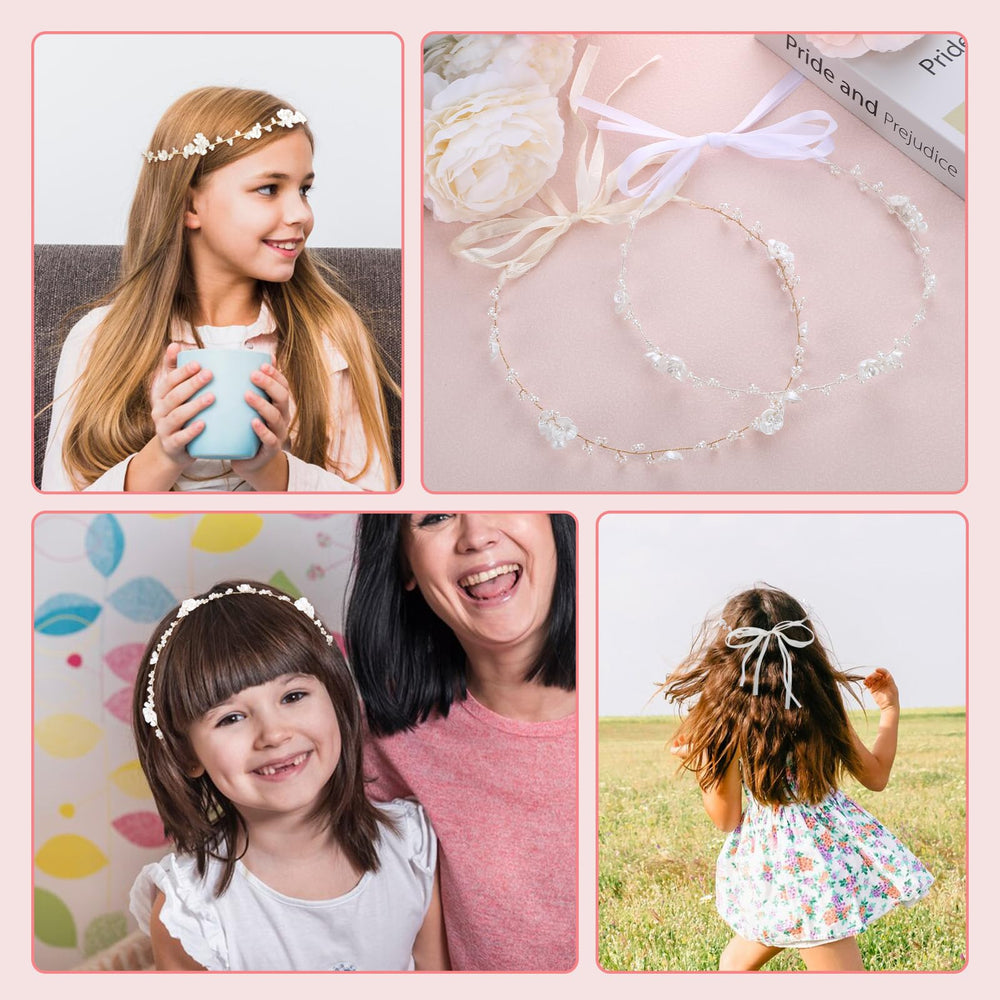 Maahongh Golden Flower Headpiece on Child ready for photos