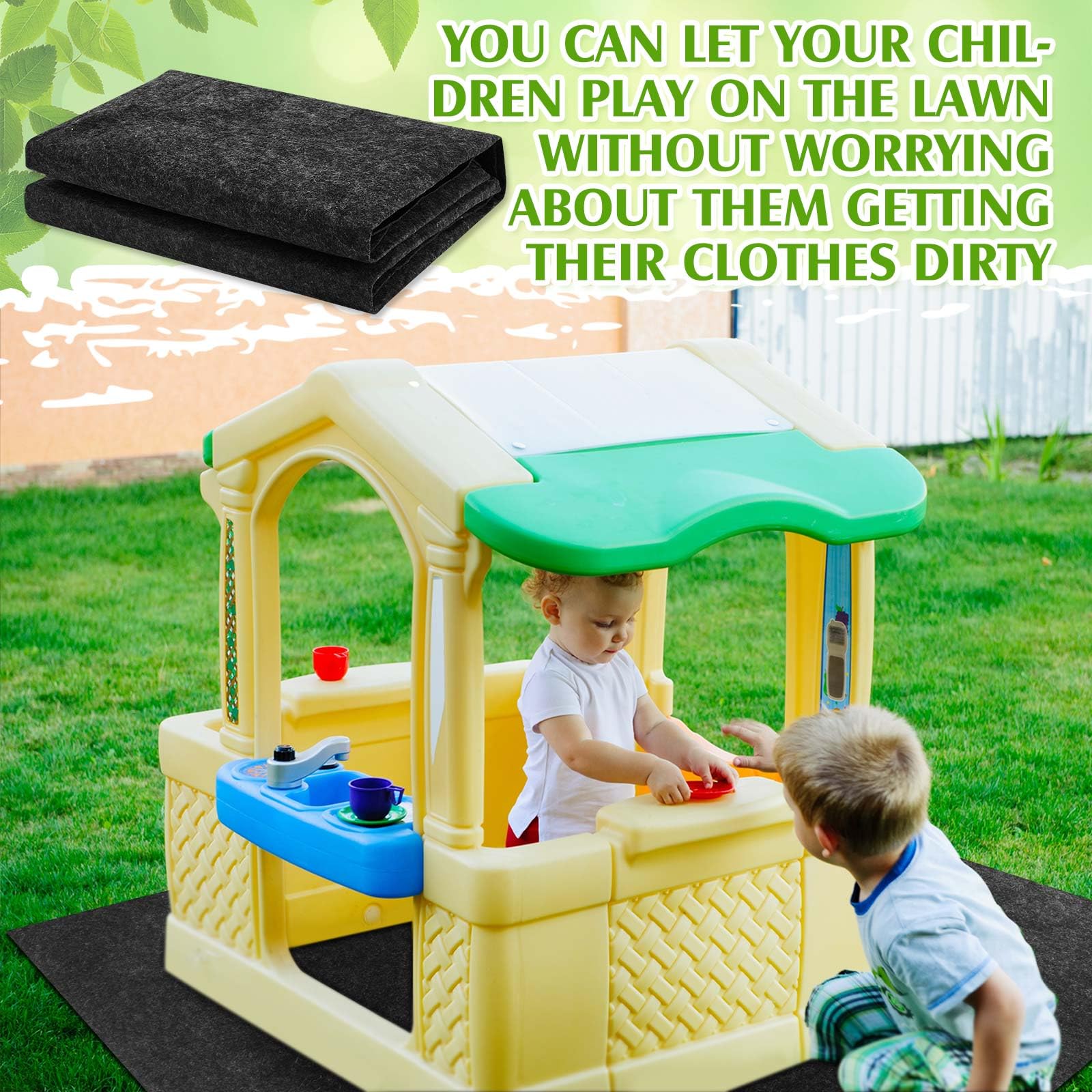Maasechs Kids mat in backyard setup highlights easy setup and room to explore.