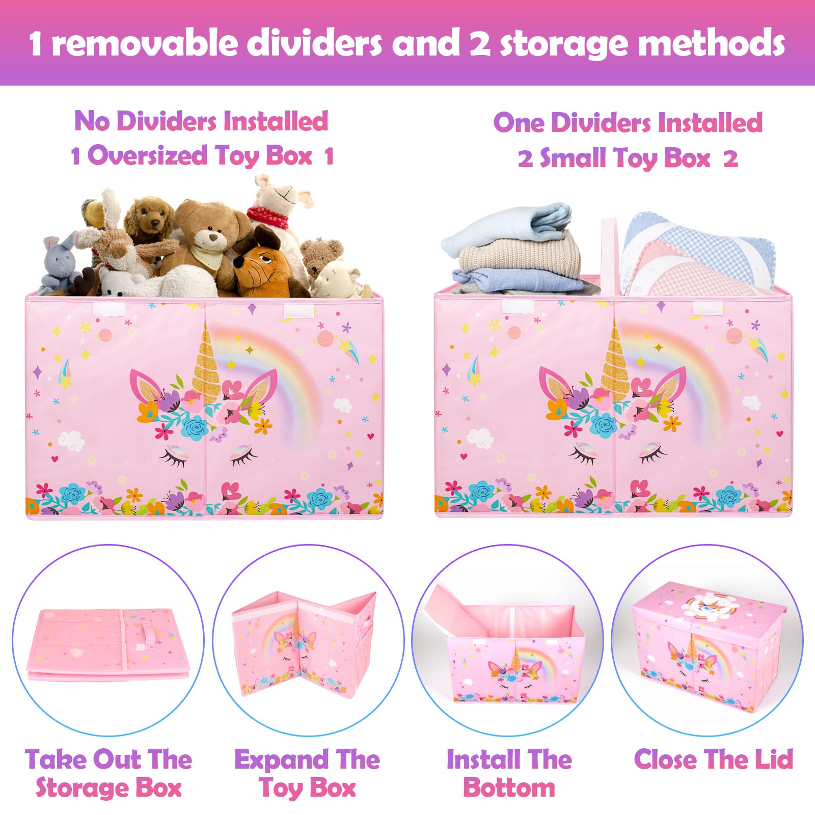 Mabahoo adjustable dividers customize storage for plush toys