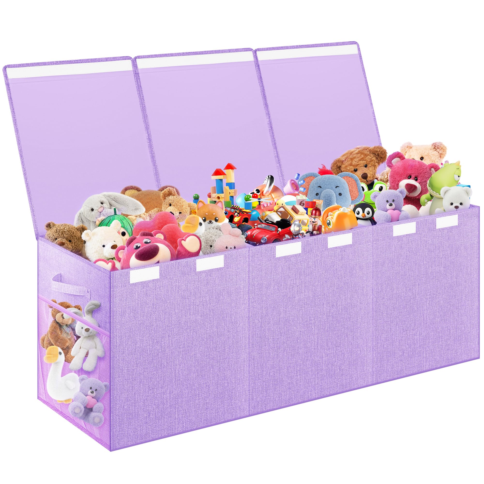 Mabahoo extra large toy box front purple highlights spacious storage for toys and stuffed animals