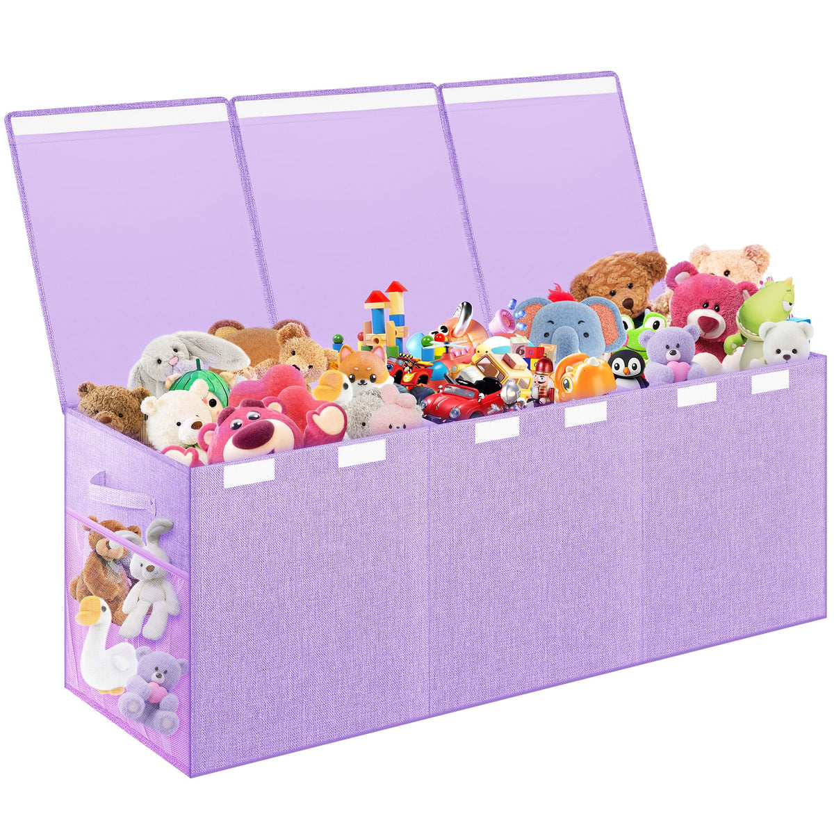 Mabahoo extra large toy box front purple highlights spacious storage for toys and stuffed animals