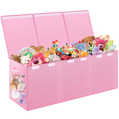 Mabahoo extra large toy box front view shows spacious capacity for plush toys and books.