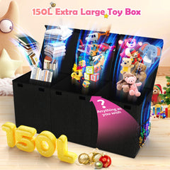 Mabahoo reinforced-bottom toy box shows sturdy construction for heavy plush toys.