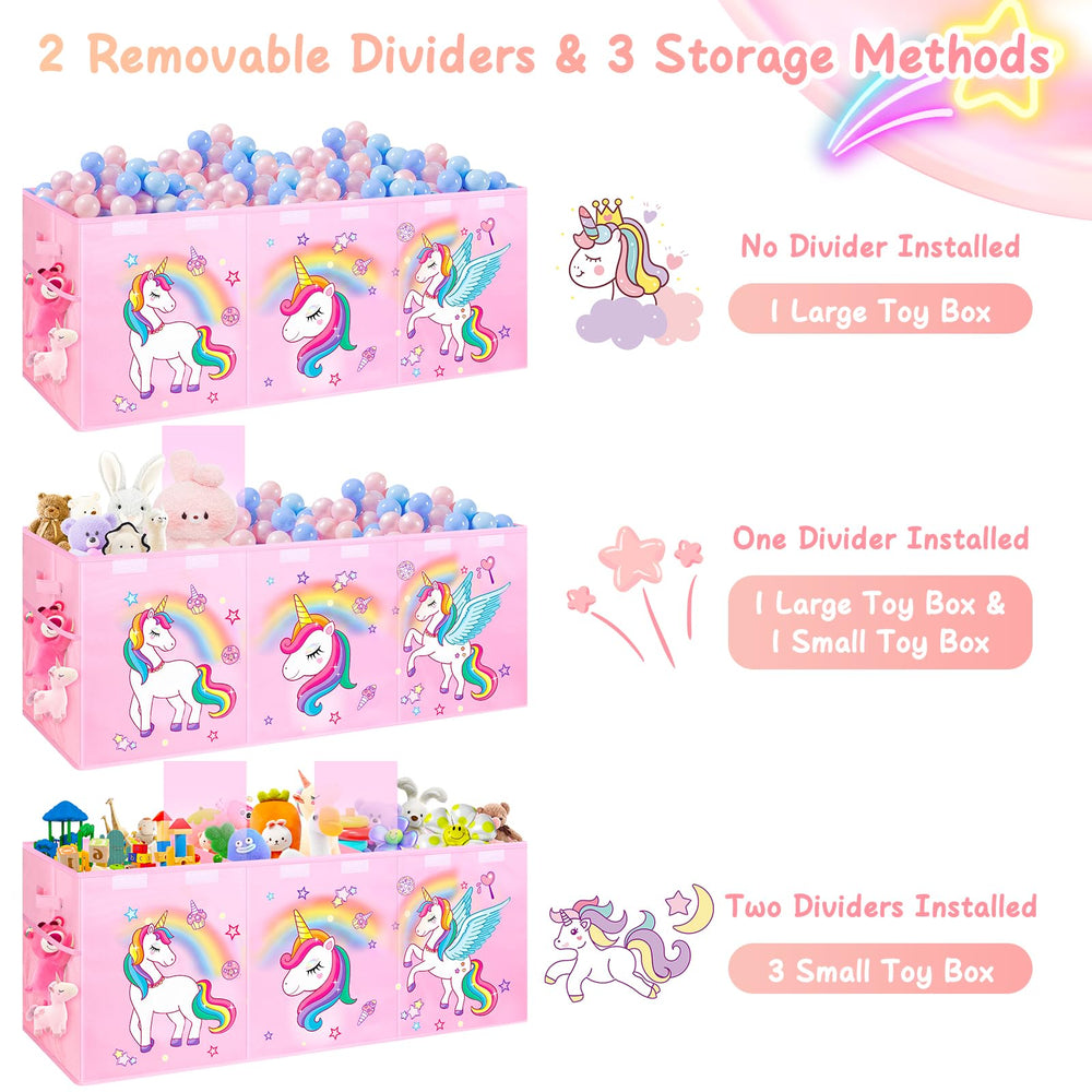 Mabahoo toy chest foldable for compact storage pink