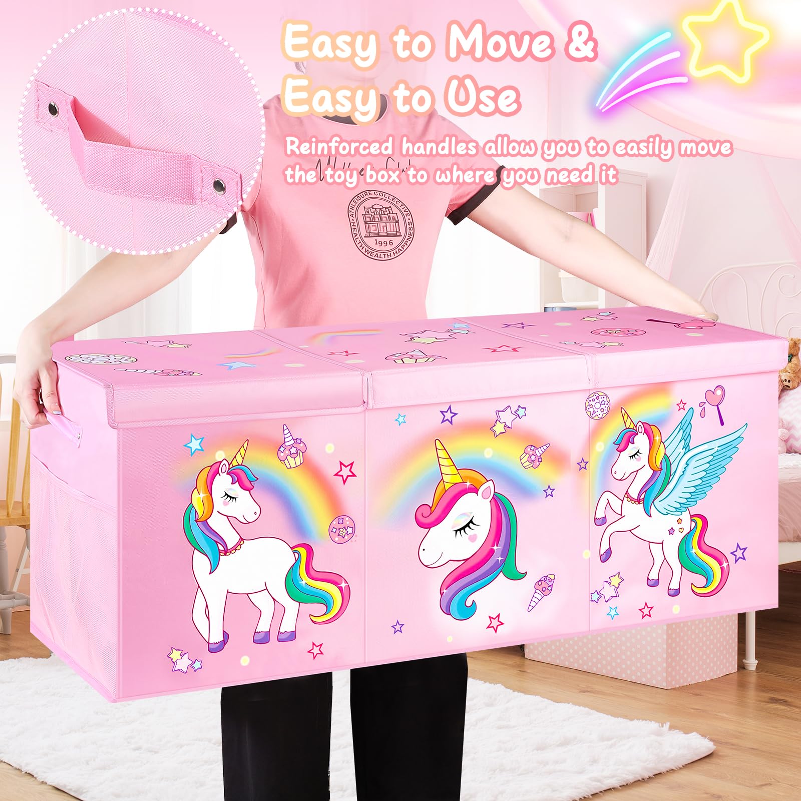 Mabahoo toy chest removable dividers pink customized organization