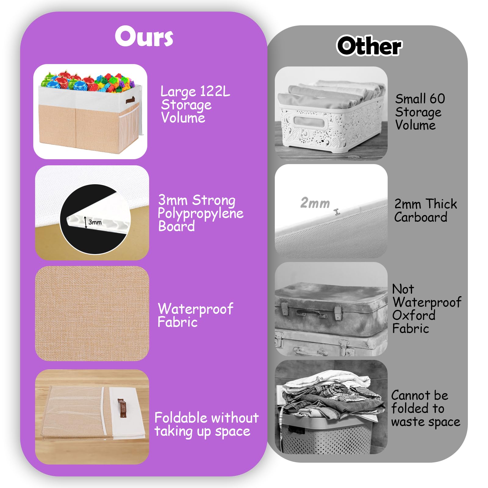 Mabahoo large-capacity box stores blankets, toys, and more.