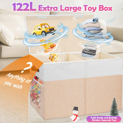Mabahoo large toy storage box divider creates two compartments for easy sorting.