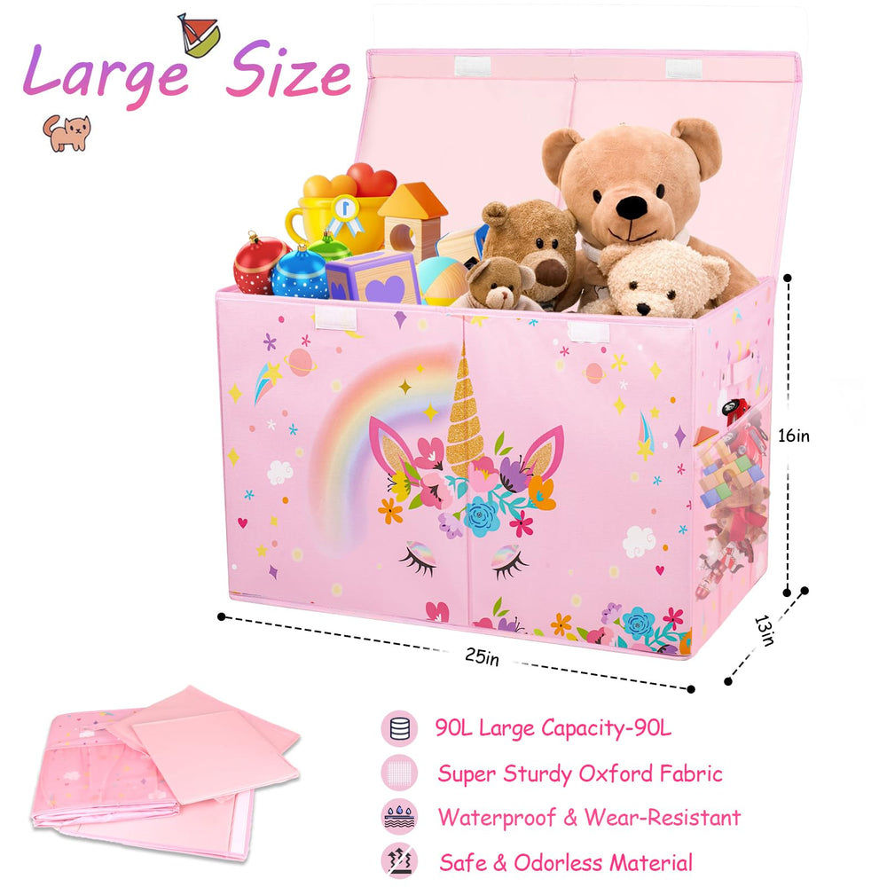 Mabahoo pink toy box in living room demonstrates versatile storage solution