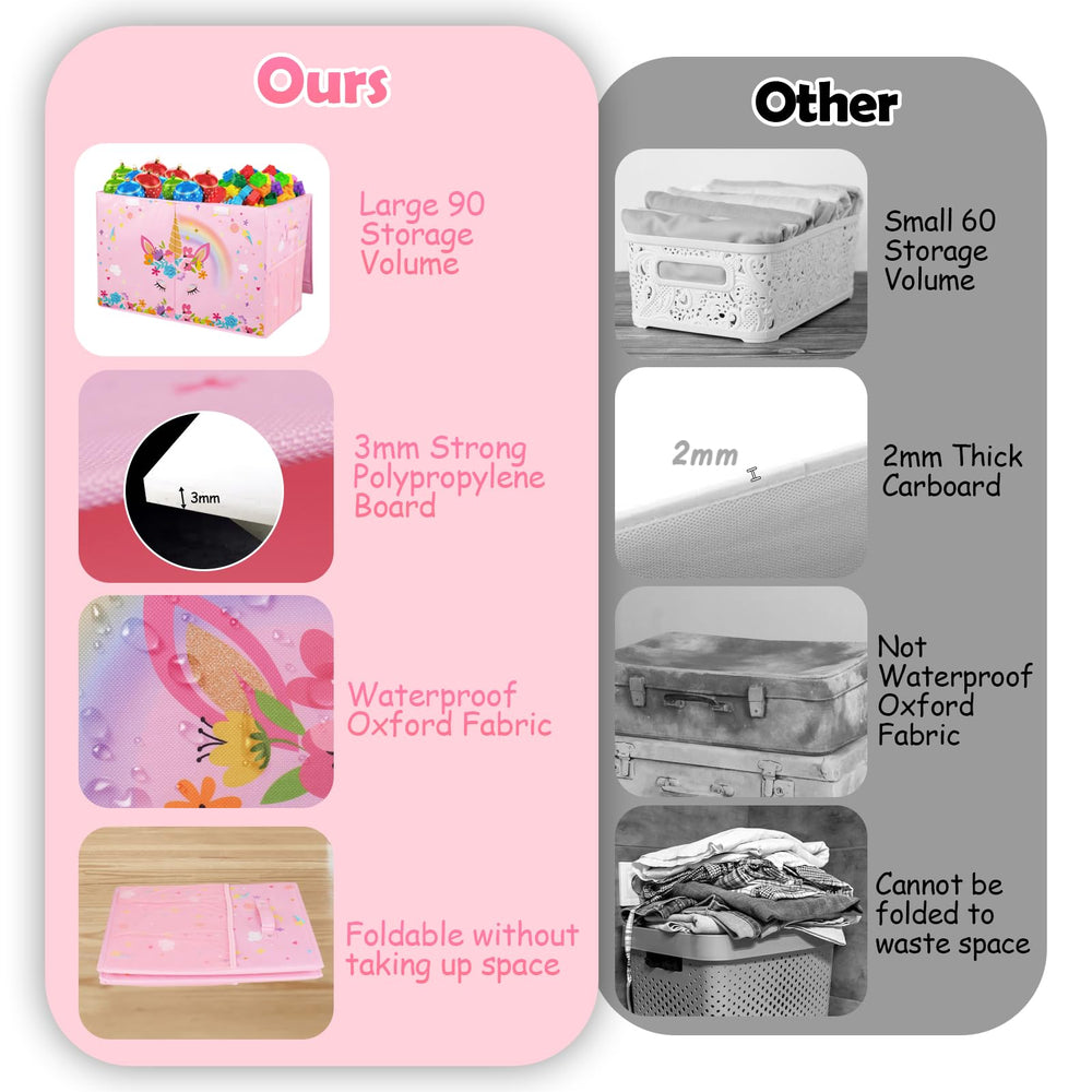 Mabahoo pink toy box decor complements nursery and playroom styles