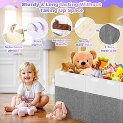 Mabahoo removable divider boards allow separate toy categories for quick cleanup.