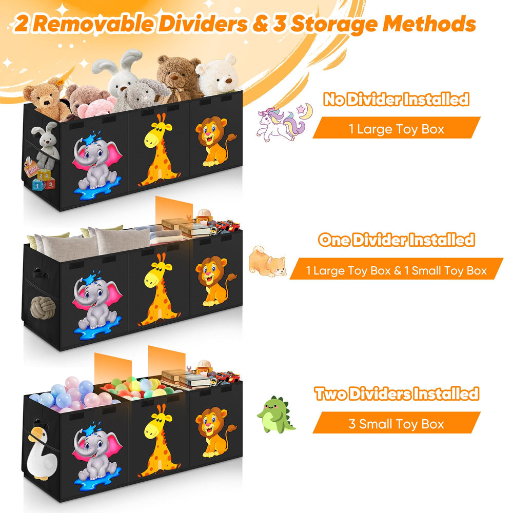 Mabahoo large capacity toy box filled with plush toys for kids' room