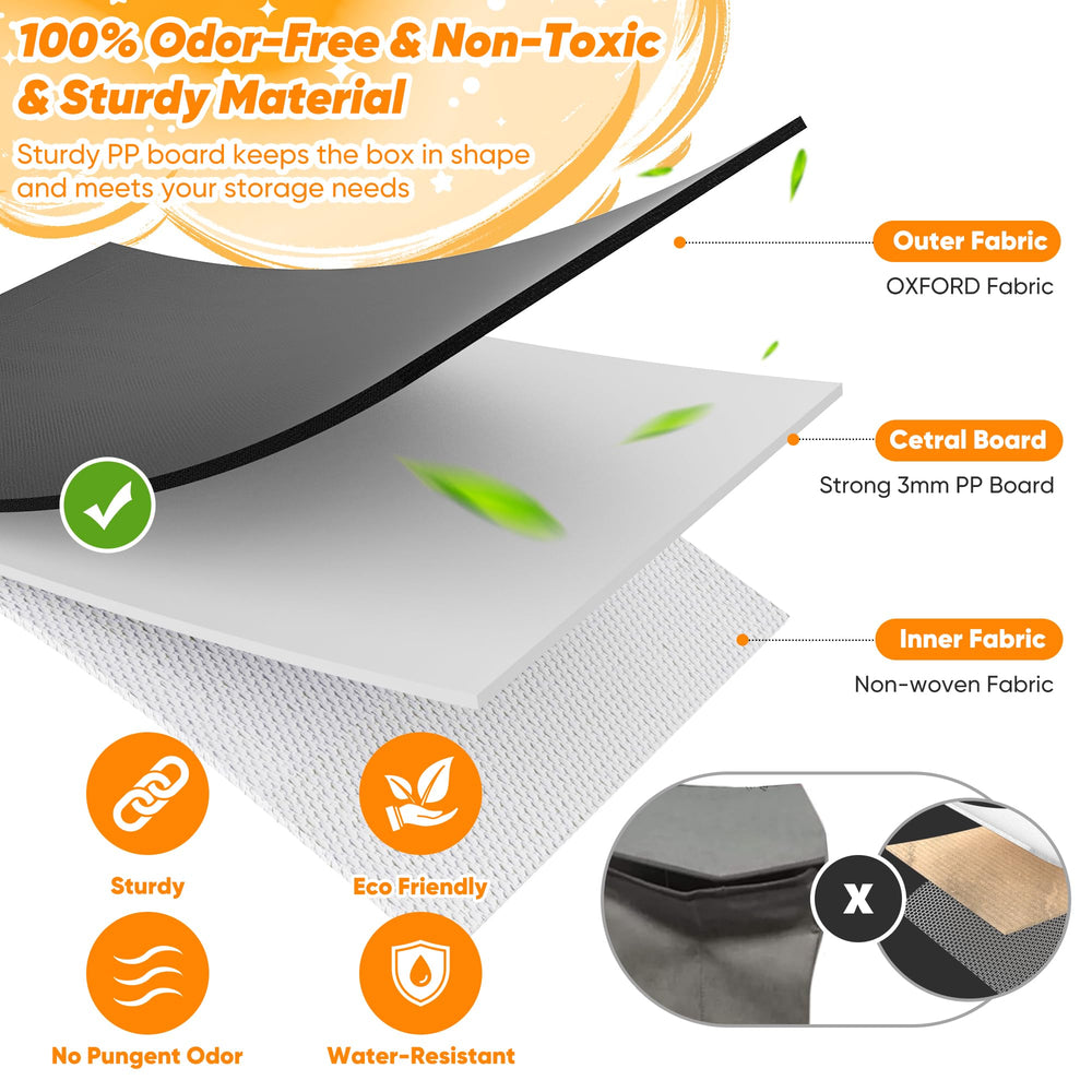 Mabahoo toy box collapsible design demonstrates space-saving organization