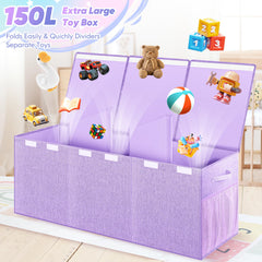 Mabahoo toy box collapsible folded shows space-saving design for under-bed storage