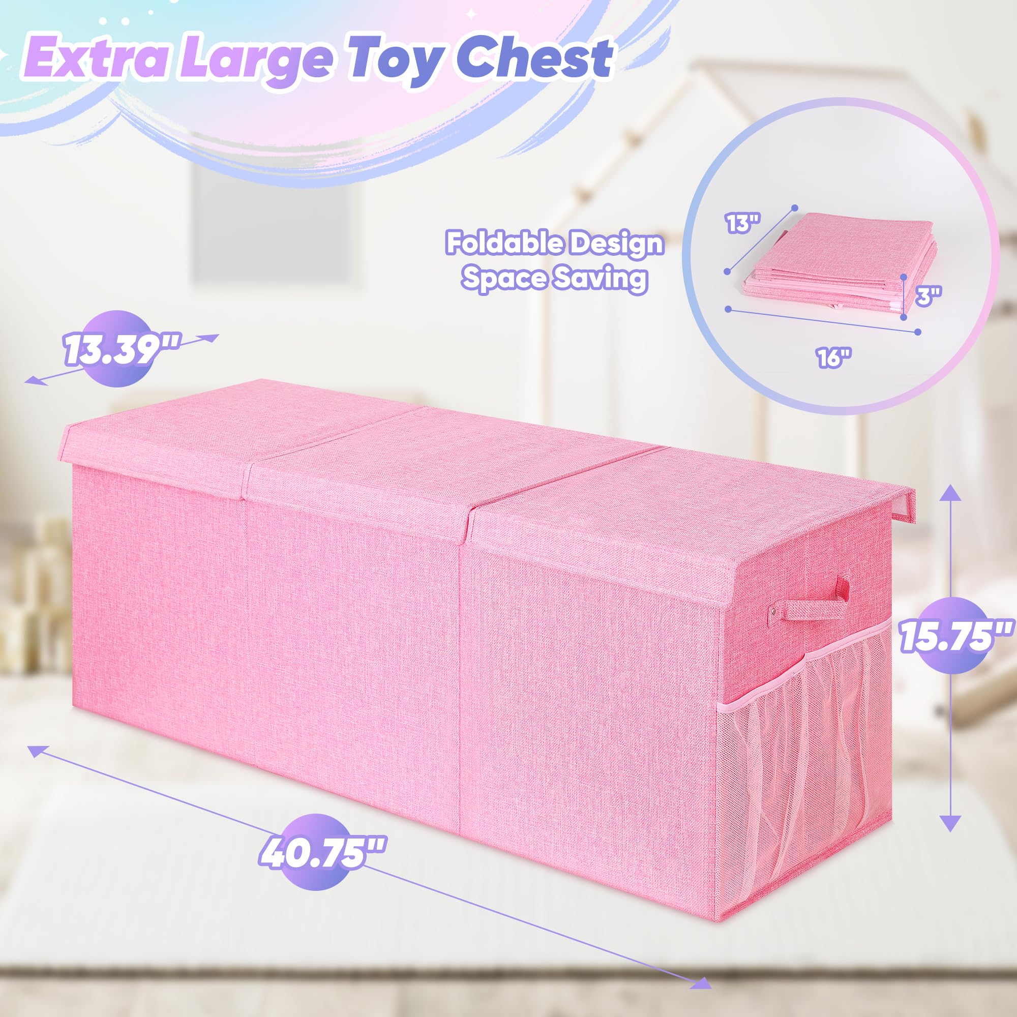 Mabahoo toy box folded under bed storage example saves space in small rooms.