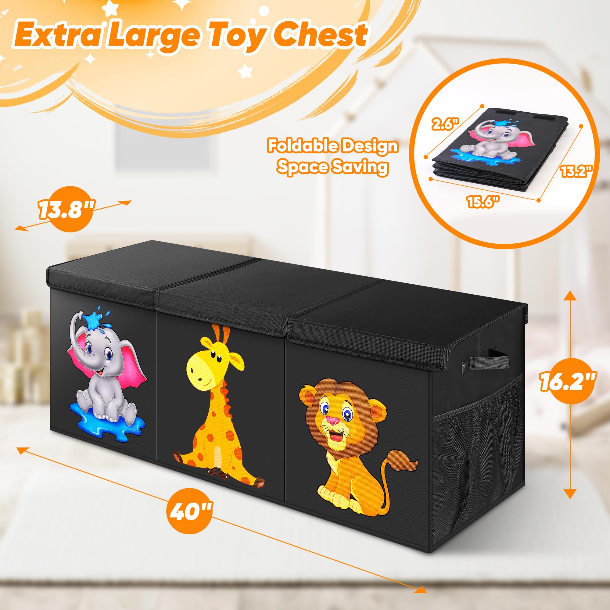Mabahoo toy box in a bright living room setup for family storage