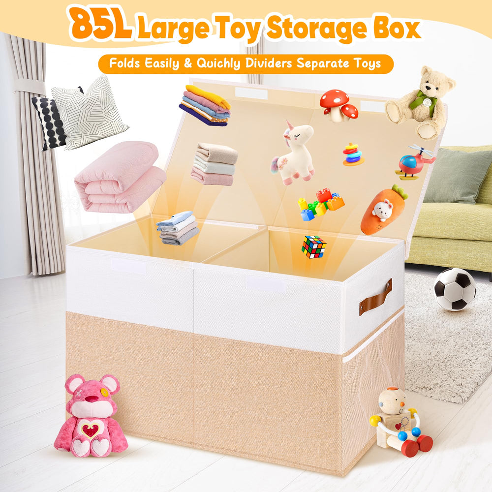 Mabahoo toy box removable divider for organizing toys and clothes