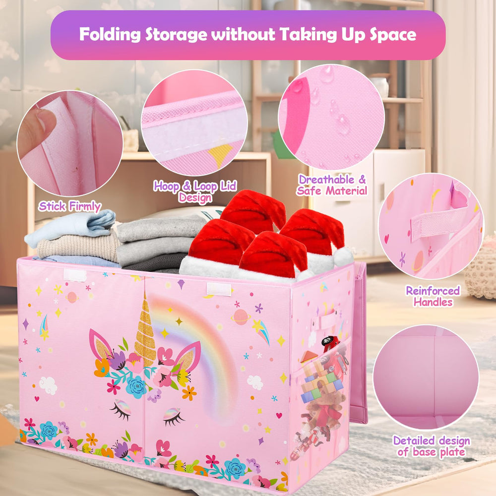 Mabahoo toy box riveted handles enable easy carrying