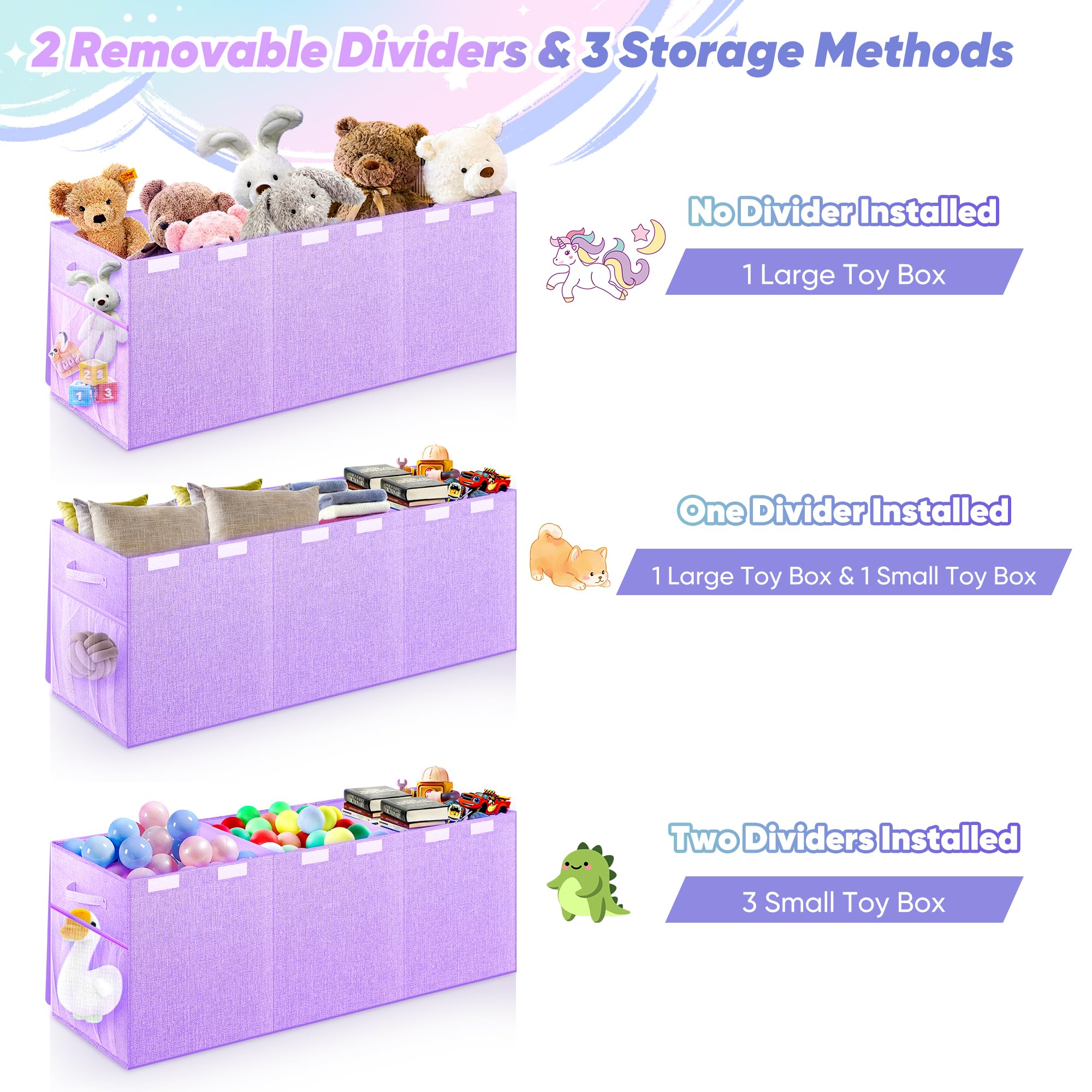 Mabahoo toy box riveted handles enable easy lifting and moving around the home