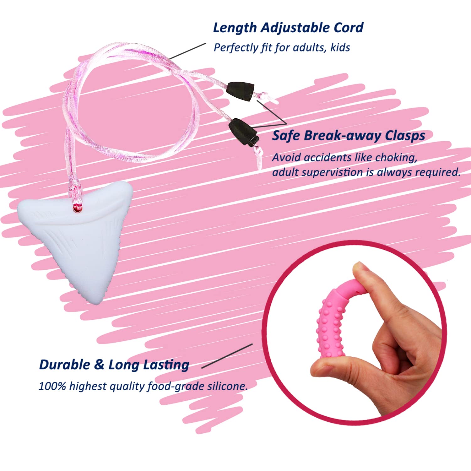 MaberryTech Direct chew necklace Donut aids calm and teething comfort.