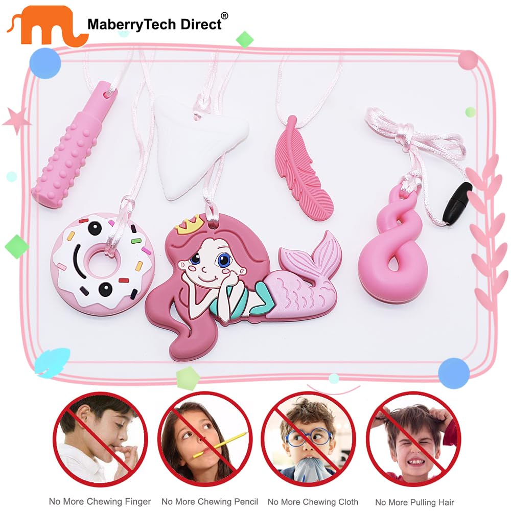 MaberryTech Direct chew necklace Mace eases stress with tactile fidgeting.