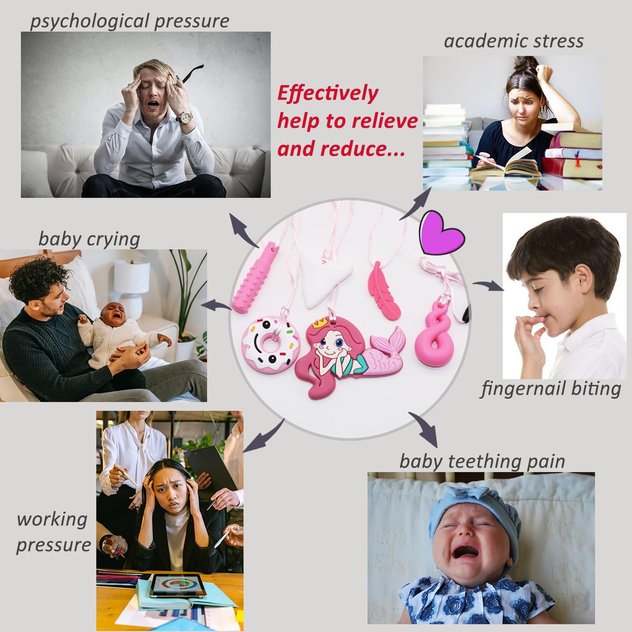 MaberryTech Direct chew necklace Twist shape supports mindful chewing for anxiety.