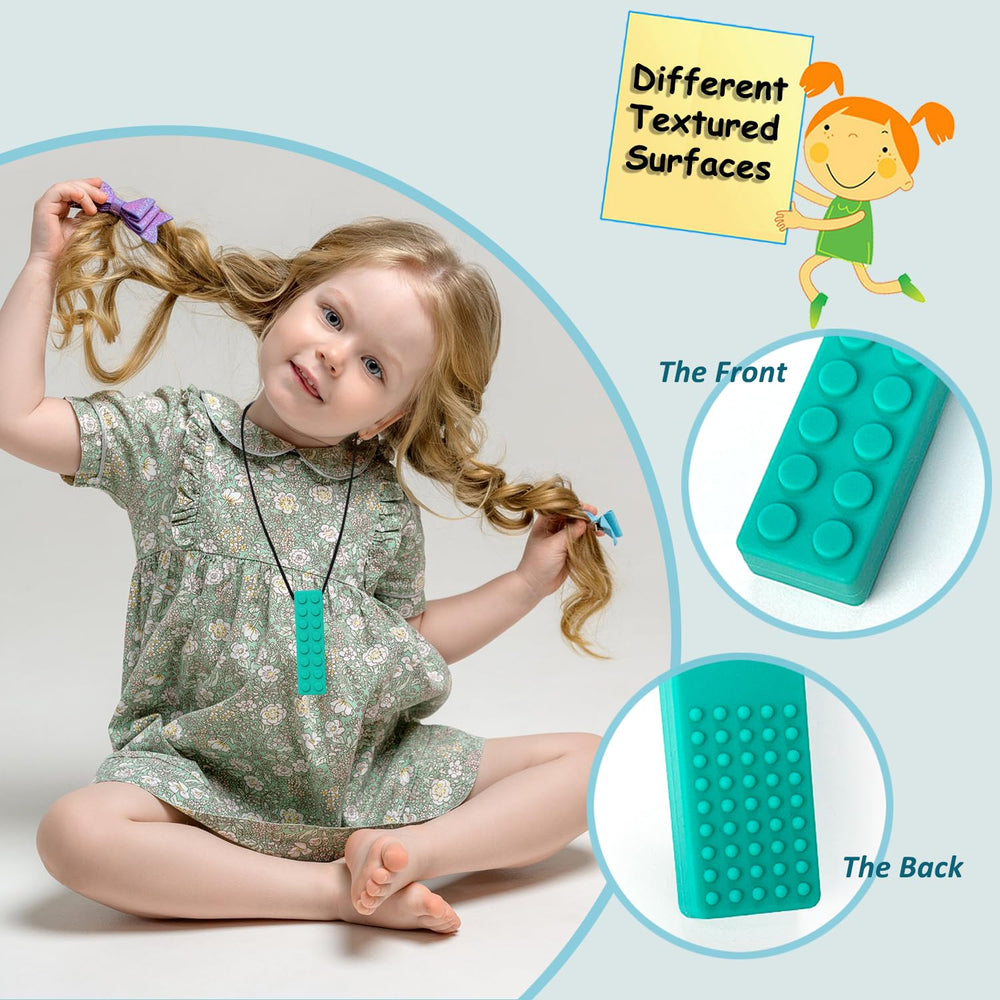 MaberryTech Direct chew necklaces with breakaway clasp for extra safety during active play