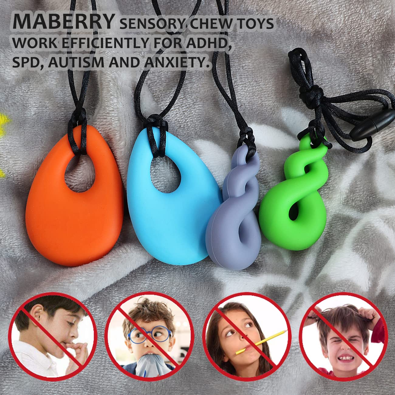 MaberryTech Direct chew necklace easy-cleaning design for quick maintenance.