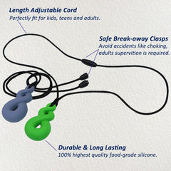 MaberryTech Direct chew necklace made of food-grade silicone for safe use.