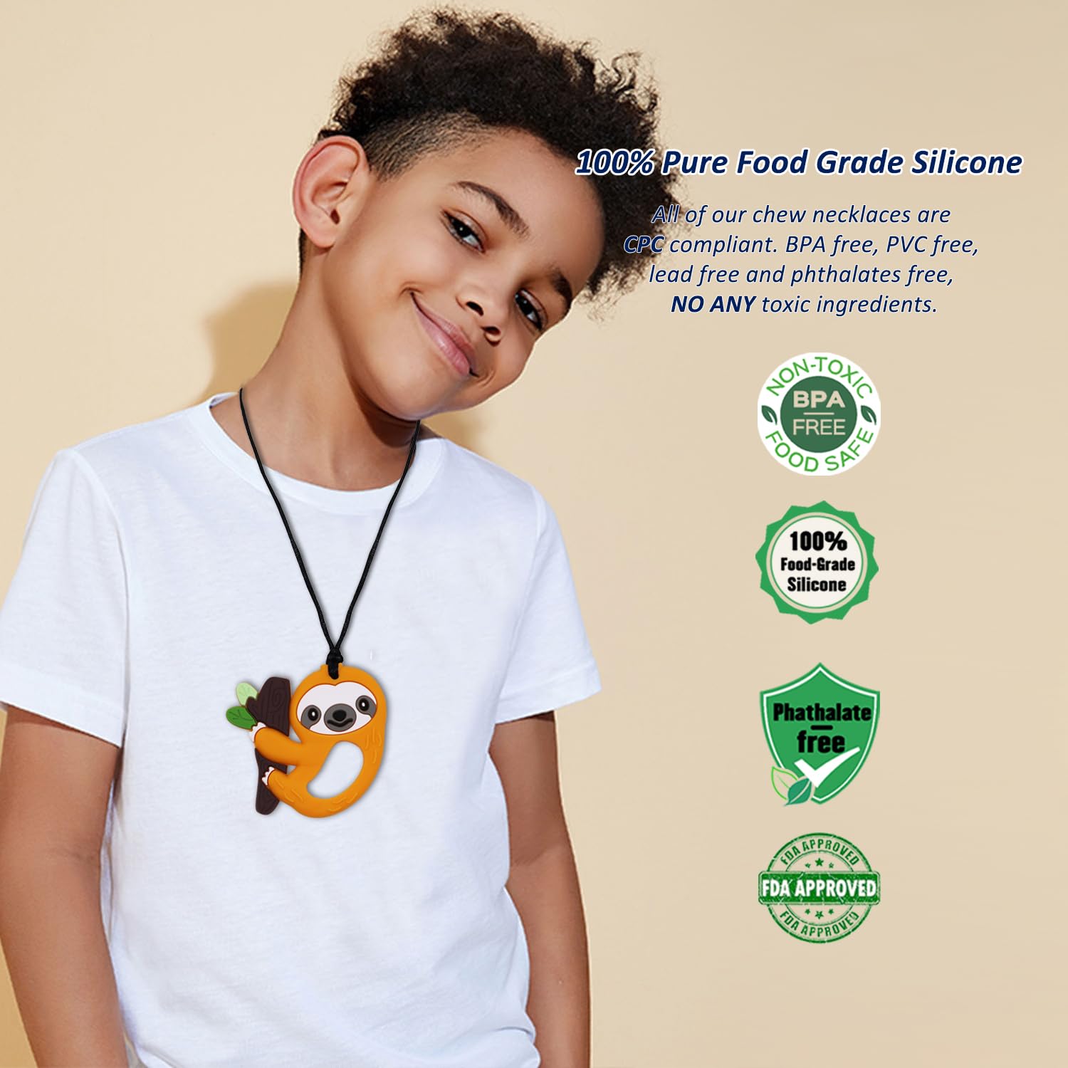 MaberryTech Direct chewy necklace eight-shape visual promotes satisfying oral stimulation.