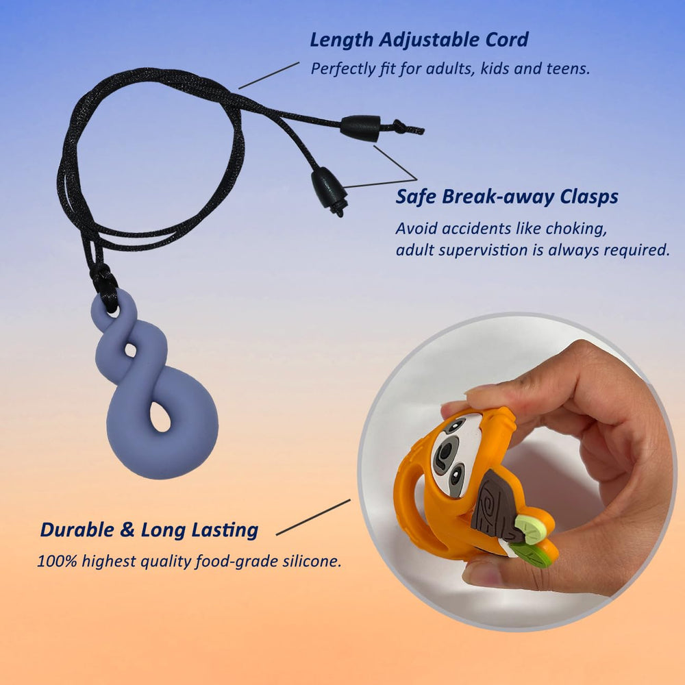 MaberryTech Direct chewy necklace mace visual supports calm focus during tasks.