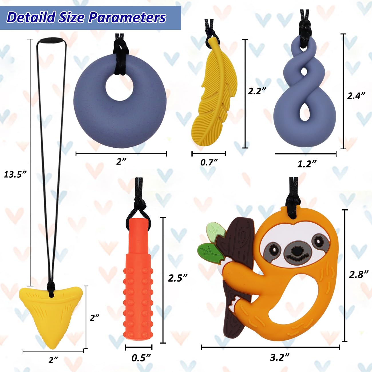 MaberryTech Direct chewy necklace shark tooth visual aids stress relief and sensory engagement.