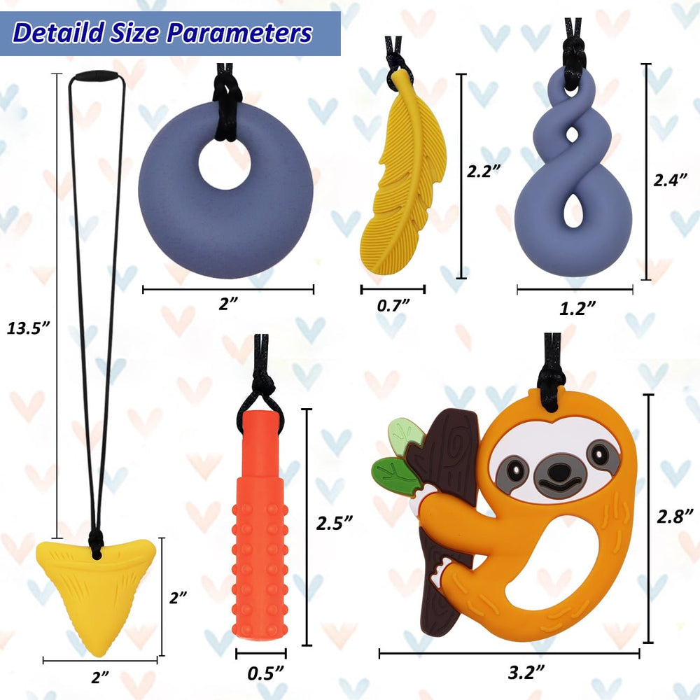 MaberryTech Direct chewy necklace shark tooth visual aids stress relief and sensory engagement.