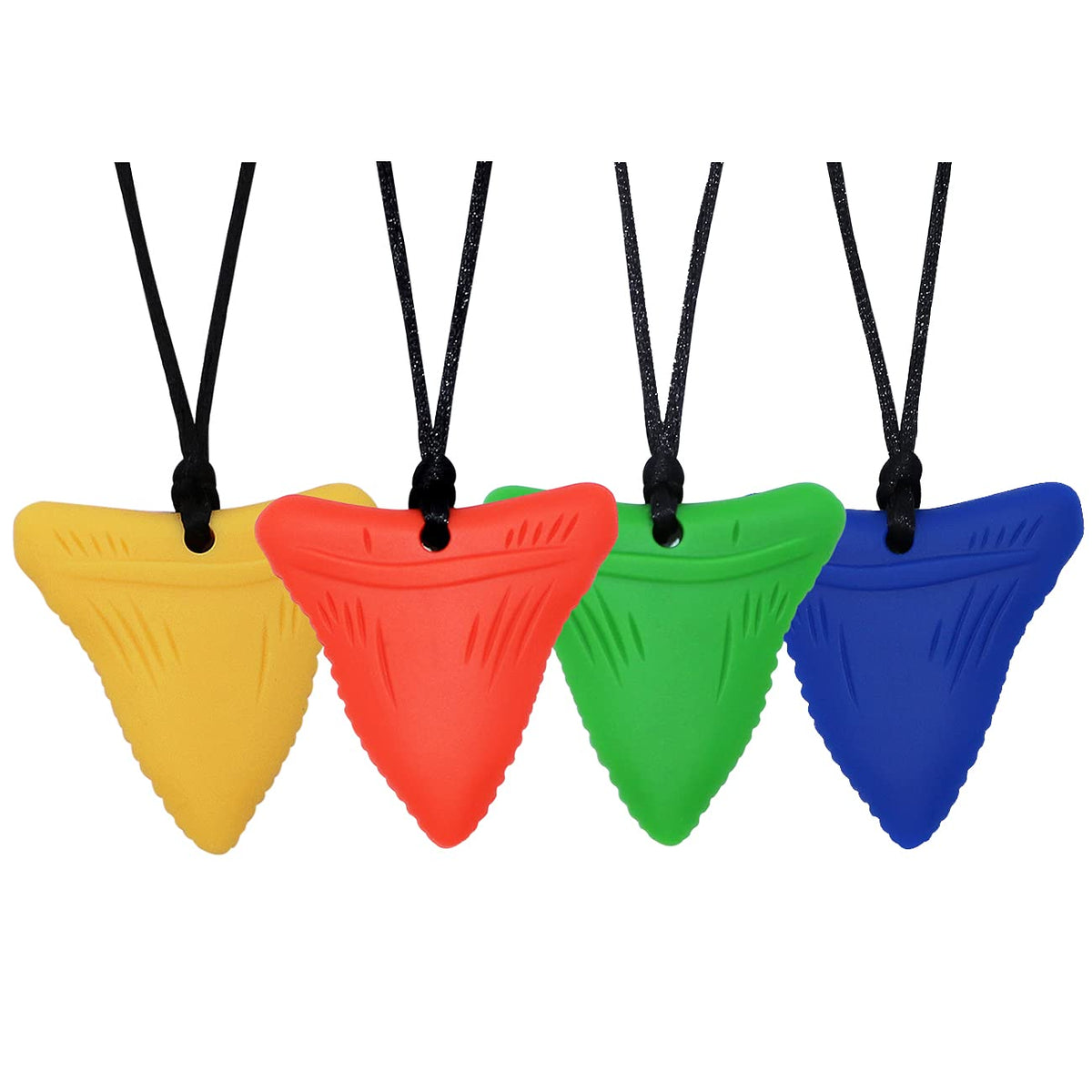 MaberryTech Direct sensory chew necklace shark tooth front view for focus and discreet fidgeting