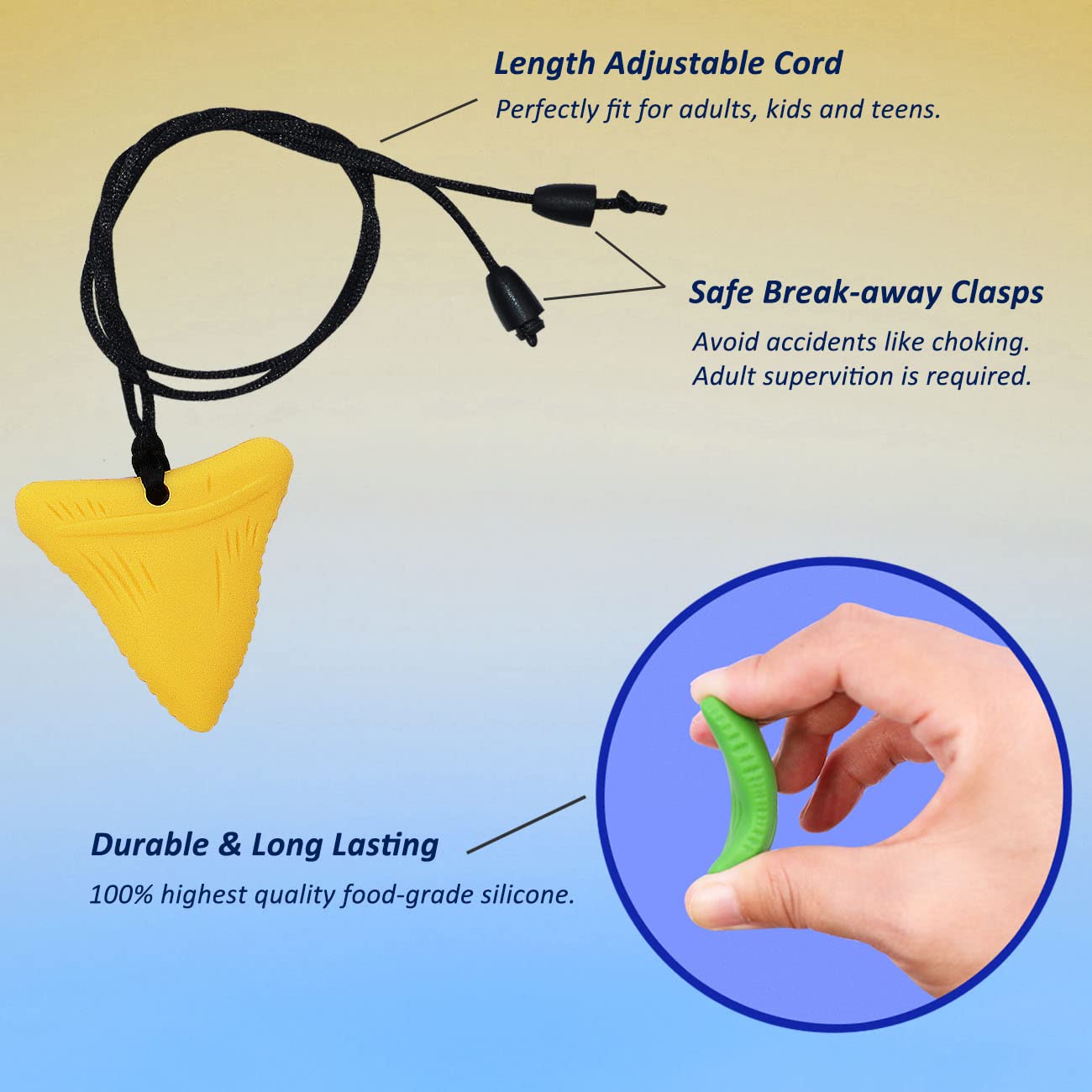 MaberryTech Direct sensory necklace-focus helps kids stay attentive in class.