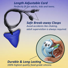MaberryTech Direct shark tooth silicone pendant supports chew-friendly focus and calm