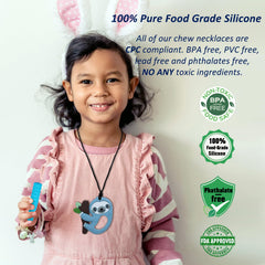 MaberryTech Direct sloth silicone toy close-up promotes safe, soothing sensory use