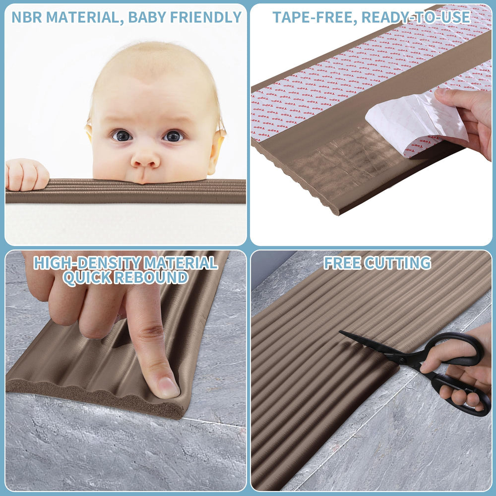 MABOZOO child-safety-edge-protector pictured with cozy walnut finish.