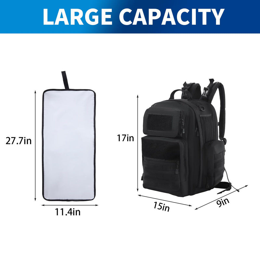 MABOZOO diaper bag backpack chest strap and back support for comfortable carry.
