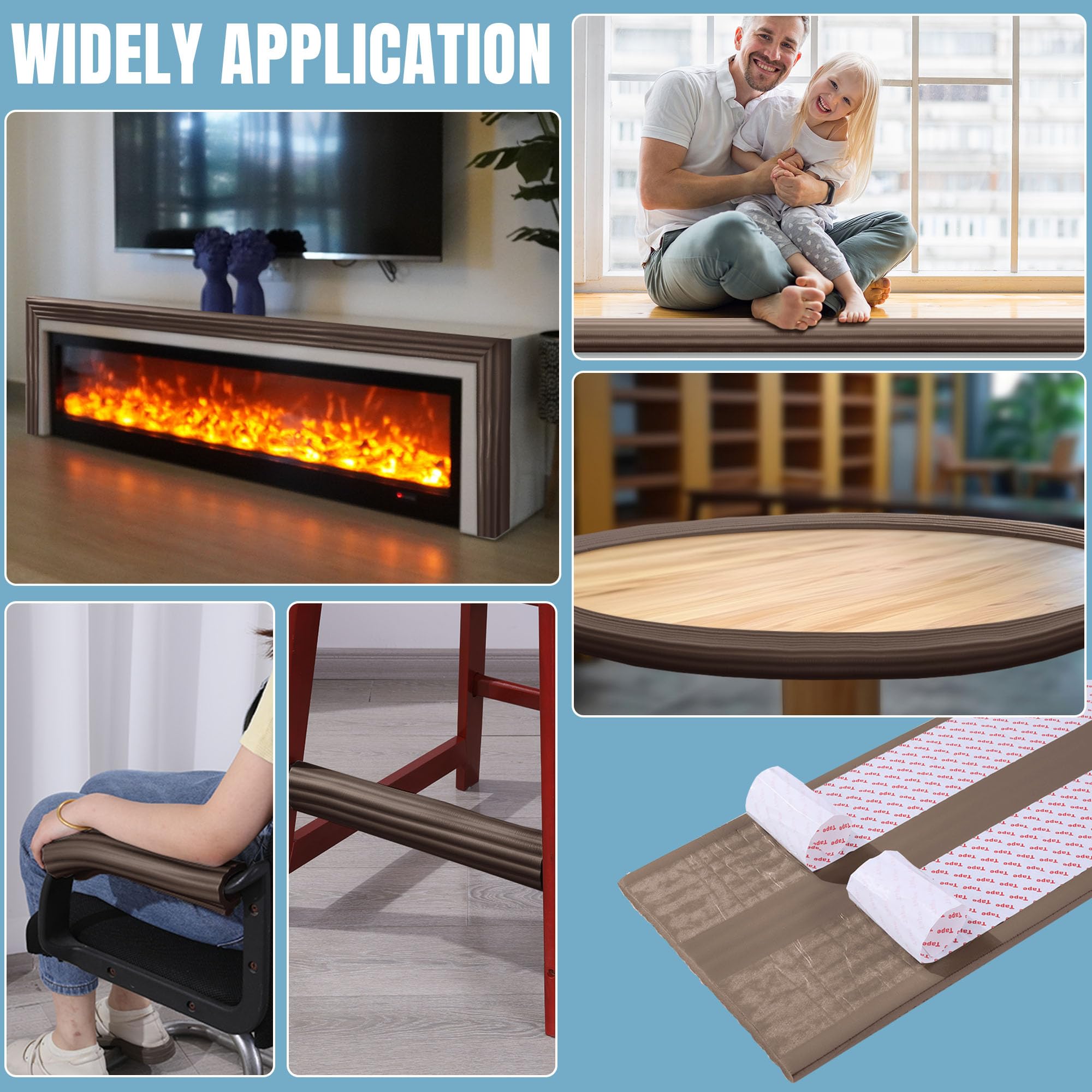 MABOZOO easy-cut-to-fit-padding shown for shaping to any fireplace edge.