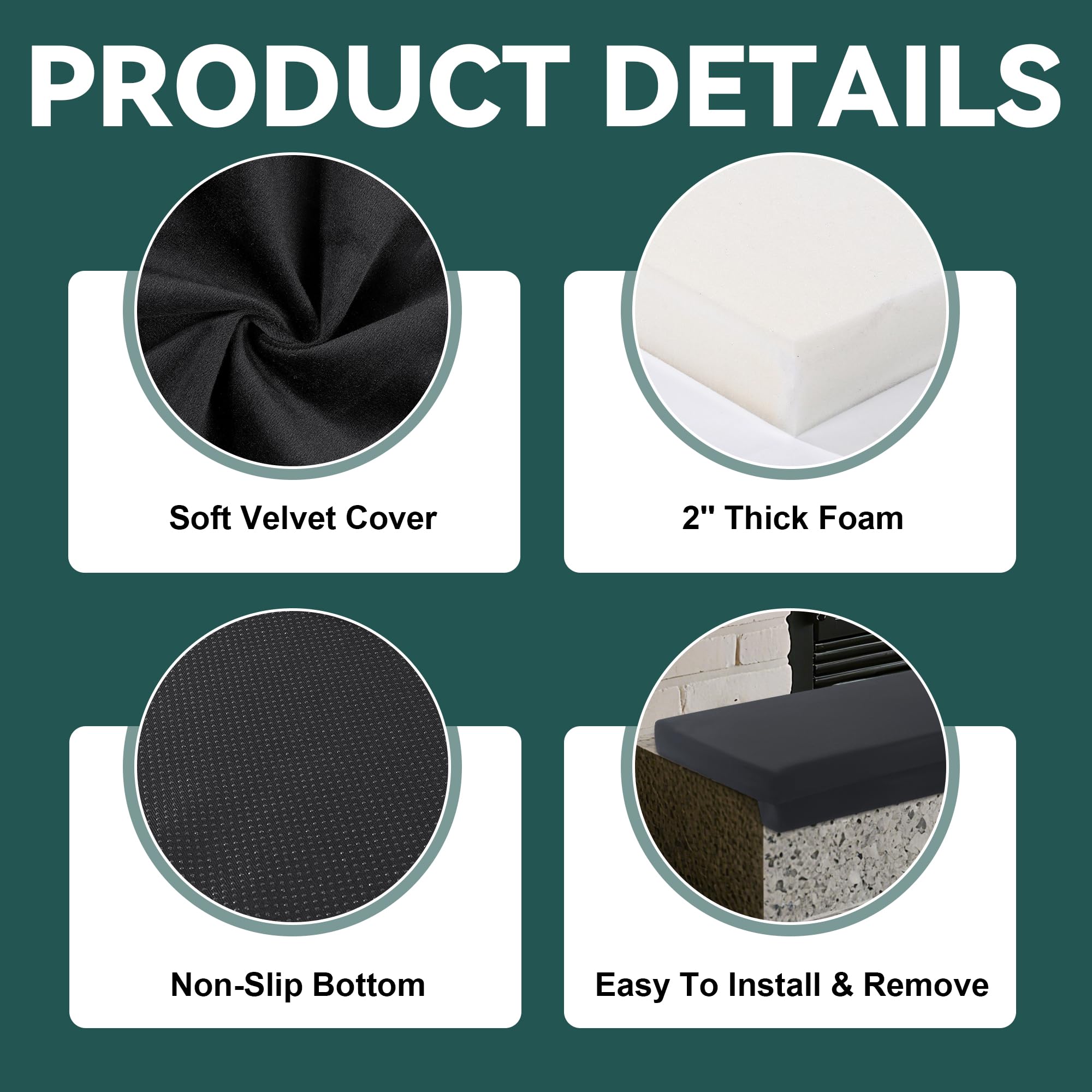MABOZOO cushion with non-slip backing stays secure during use.