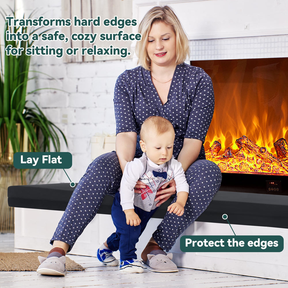 MABOZOO 2-inch cushion creates a soft, kid-friendly fireplace area.