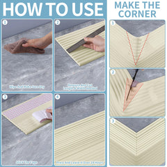 MABOZOO fireplace edge cushion adhesive-tape cream shows secure attachment.