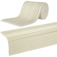 MABOZOO fireplace edge cushion closeup cream shows soft edge protection for kids.
