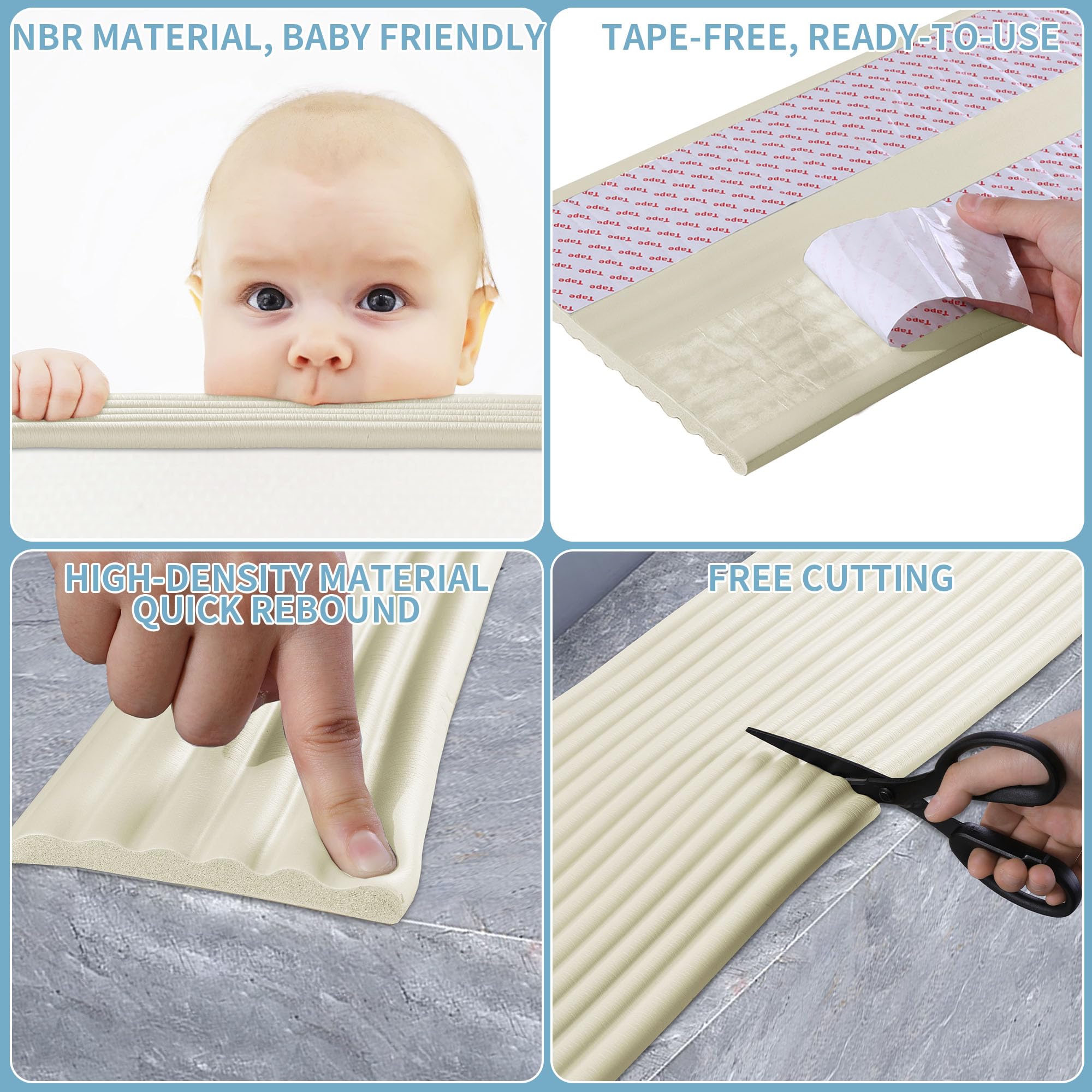 MABOZOO fireplace edge cushion safety-edge cream protects hearth.
