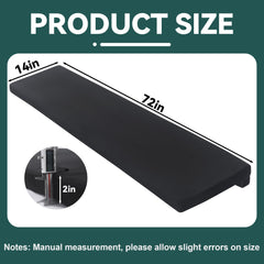 MABOZOO edge pad demonstrates a 72x14 size for safe fireplace seating.
