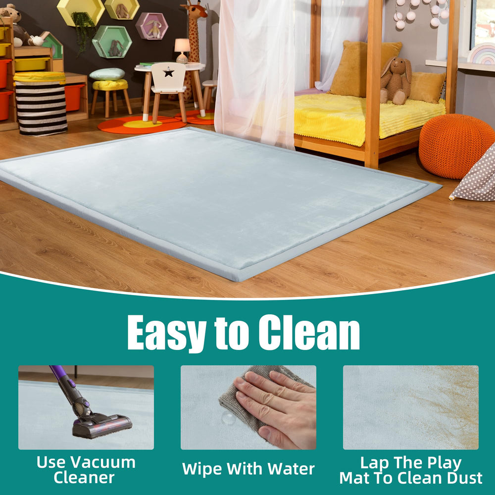 MABOZOO multi-use playmat doubles as crawl mat and yoga surface.